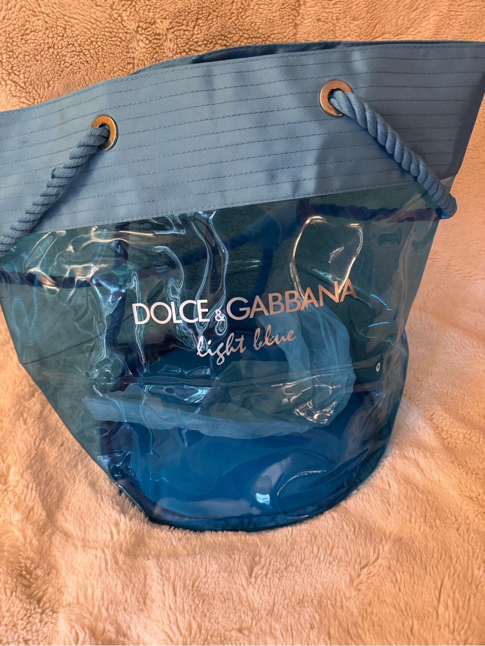 Dolce & Gabbana Blue Transparent PVC Tote with Rope Handles